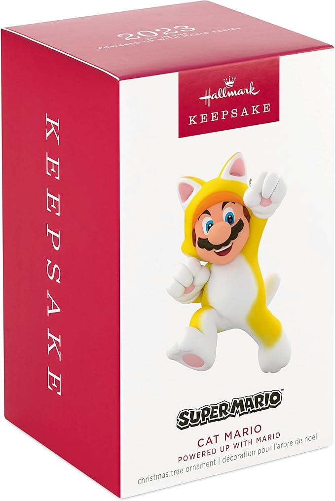 Hallmark Keepsake Christmas Ornament 2023, Nintendo Super Mario Powered Up with Mario Cat, Gifts for Gamers