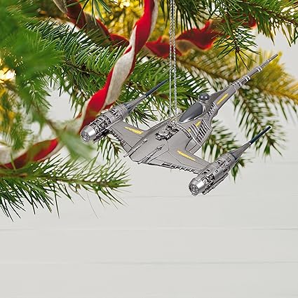 Hallmark Keepsake Christmas Ornament 2023, Star Wars: The Mandalorian The Mandalorian's N-1 Starfighter, Gifts for Star Wars Fans