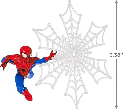 Hallmark Keepsake Christmas Ornament 2023, Marvel Spider-Man Spidey Spins a Snowflake, Super Hero Gifts