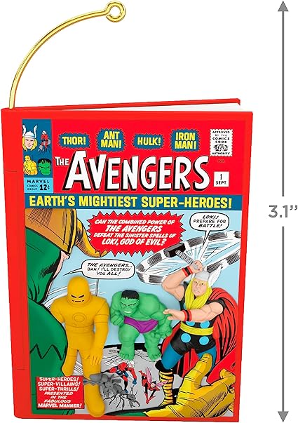 Hallmark Keepsake Christmas Ornament 2023, Marvel Comics The Avengers 60th Anniversary Ornament, Super Hero Gifts