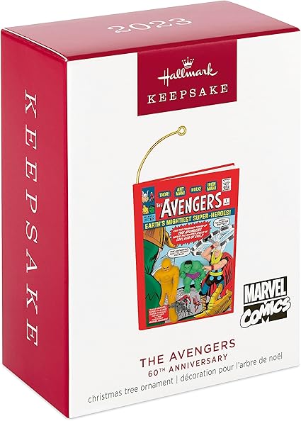 Hallmark Keepsake Christmas Ornament 2023, Marvel Comics The Avengers 60th Anniversary Ornament, Super Hero Gifts