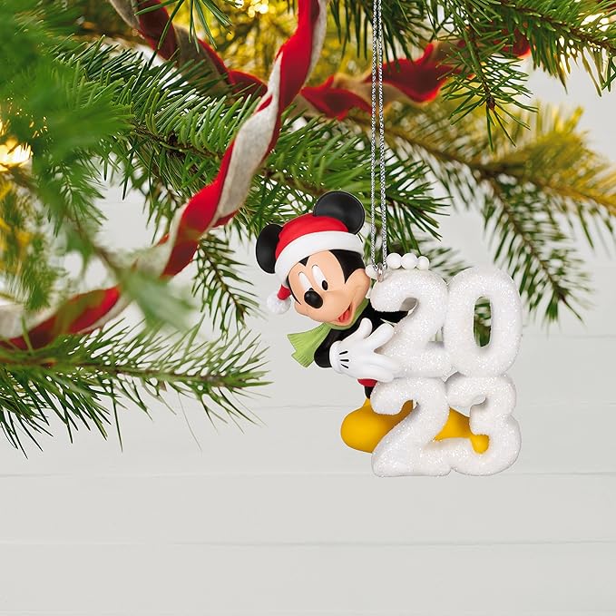 Hallmark Keepsake Christmas Ornament 2023, Disney Mickey Mouse A Year of Disney Magic, Gifts for Disney Fans