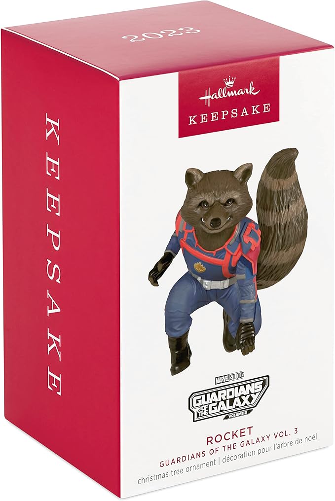 Hallmark Keepsake Christmas Ornament 2023, Marvel Studios Guardians of The Galaxy Vol. 3 Rocket, Super Hero Gifts