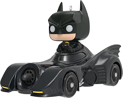Hallmark Keepsake Christmas Ornament 2024, DC 1989 Batman in His Batmobile Funko POP!, Super Hero Gifts