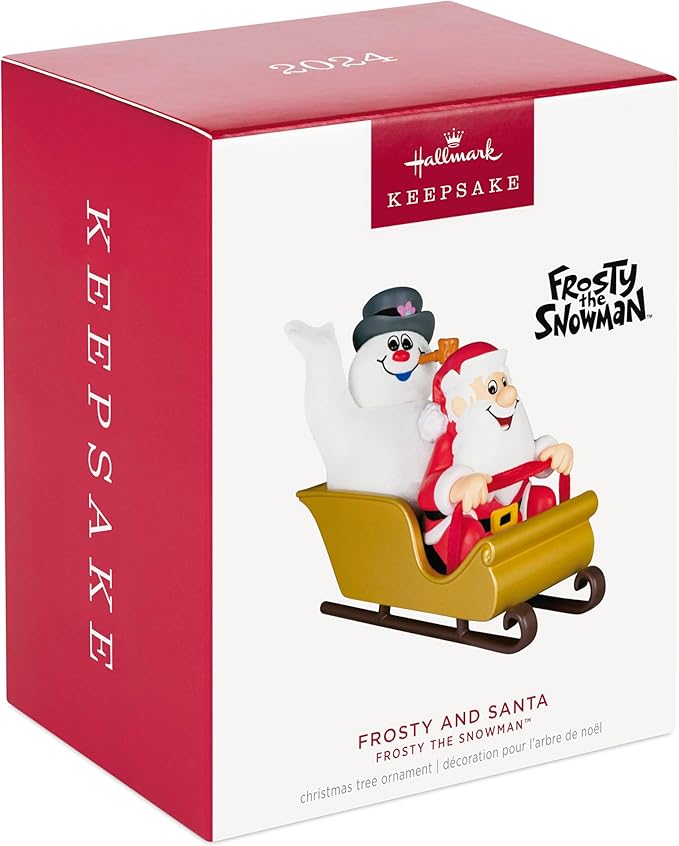 Hallmark Keepsake Christmas Ornament 2024, Frosty The Snowman Frosty and Santa Christmas, Movie Gifts