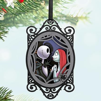 Hallmark Keepsake Christmas Ornament 2024, Disney Tim Burton's The Nightmare Before Christmas Jack and Sally Papercraft, Gifts for Disney Fans