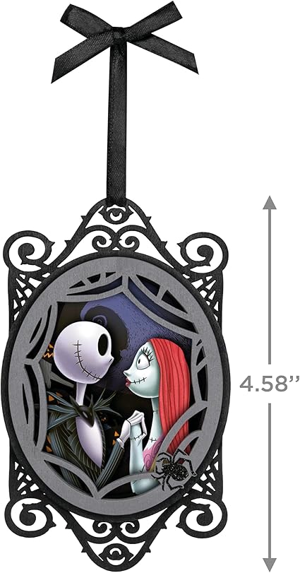 Hallmark Keepsake Christmas Ornament 2024, Disney Tim Burton's The Nightmare Before Christmas Jack and Sally Papercraft, Gifts for Disney Fans