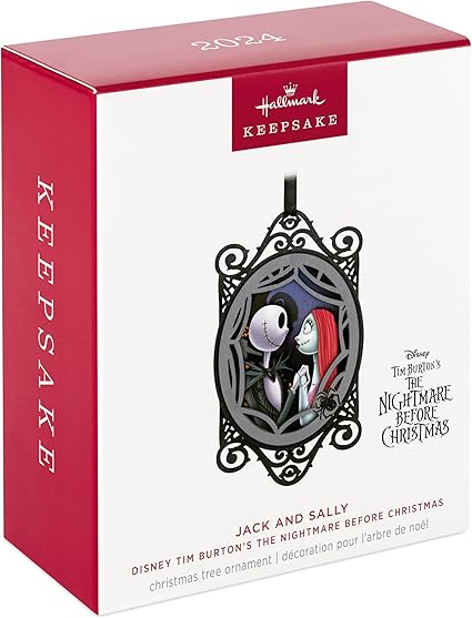 Hallmark Keepsake Christmas Ornament 2024, Disney Tim Burton's The Nightmare Before Christmas Jack and Sally Papercraft, Gifts for Disney Fans