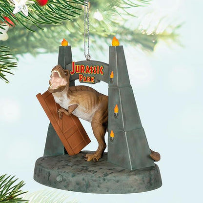 Hallmark Keepsake Christmas Ornament 2024, Jurassic Park Welcome to Jurassic Park with Sound, Movie Gifts