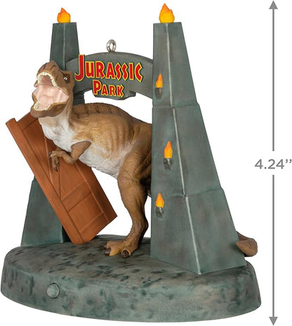 Hallmark Keepsake Christmas Ornament 2024, Jurassic Park Welcome to Jurassic Park with Sound, Movie Gifts