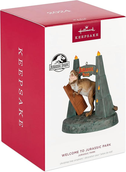 Hallmark Keepsake Christmas Ornament 2024, Jurassic Park Welcome to Jurassic Park with Sound, Movie Gifts