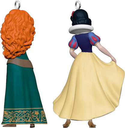 Hallmark Keepsake Mini Christmas Ornaments 2024, Disney Princess Merida and Snow White, Set of 2, Gifts for Disney Fans