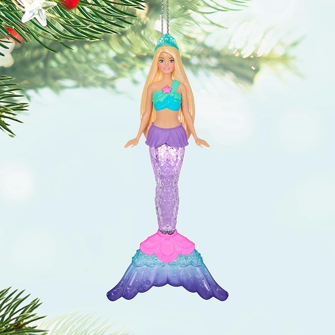Hallmark Keepsake Christmas Ornament 2024, Barbie Mermaid with Light, Gifts for Her