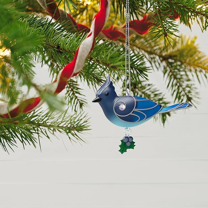 Hallmark Keepsake 0.78" Miniature Christmas Ornament 2024, Mini Steller's Jay, Gift for Bird Lover