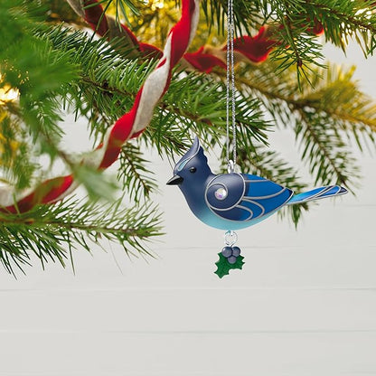 Hallmark Keepsake 0.78" Miniature Christmas Ornament 2024, Mini Steller's Jay, Gift for Bird Lover
