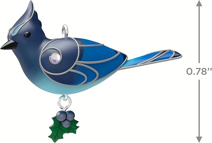 Hallmark Keepsake 0.78" Miniature Christmas Ornament 2024, Mini Steller's Jay, Gift for Bird Lover