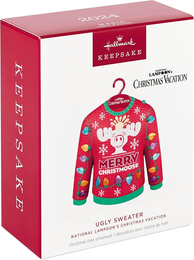 Hallmark Keepsake Christmas Ornament 2024, National Lampoon's Christmas Vacation Ugly Sweater Musical with Light, Christmas Movie Gifts