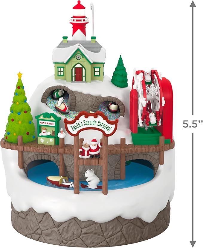 Hallmark Keepsake Christmas Ornament 2024, Santa's Seaside Carnival Musical with Light and Motion, Santa Collectors Gifts
