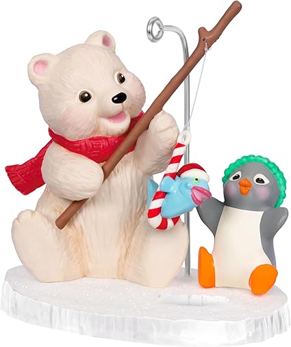 Hallmark Keepsake Christmas Ornament 2024, Snowball and Tuxedo Fishing Friends, Gifts for Christmas Lovers