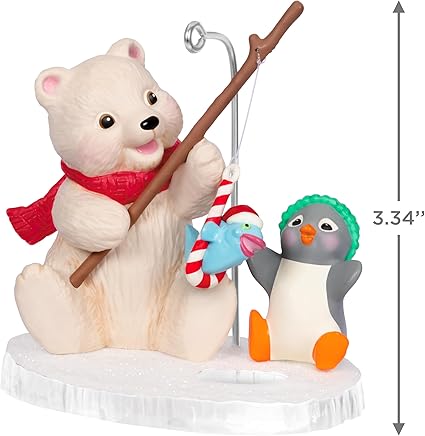Hallmark Keepsake Christmas Ornament 2024, Snowball and Tuxedo Fishing Friends, Gifts for Christmas Lovers