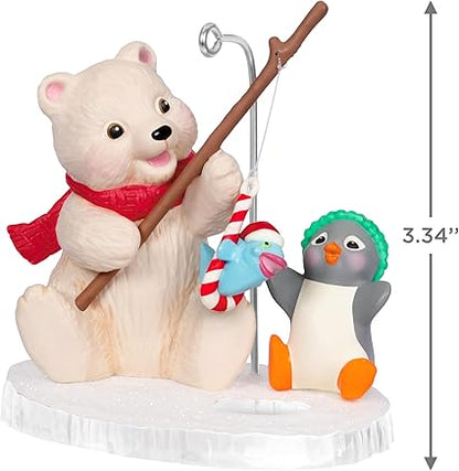 Hallmark Keepsake Christmas Ornament 2024, Snowball and Tuxedo Fishing Friends, Gifts for Christmas Lovers