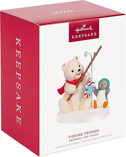 Hallmark Keepsake Christmas Ornament 2024, Snowball and Tuxedo Fishing Friends, Gifts for Christmas Lovers