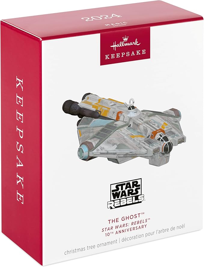 Hallmark Keepsake Christmas Ornament 2024, Star Wars: Rebels 10th Anniversary The Ghost with Sound, Gifts for Star Wars Fans