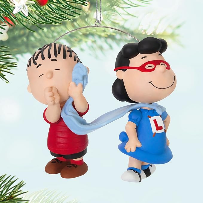 Hallmark Keepsake Christmas Ornament 2024, The Peanuts Gang Super Lucy and Linus, Gifts for Peanuts Fans