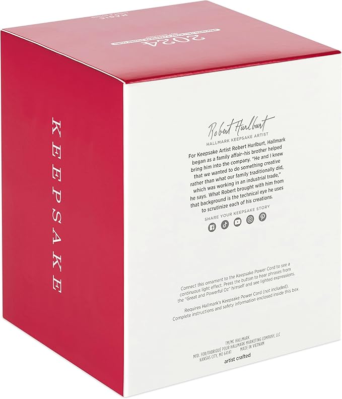 Hallmark Keepsake Christmas Ornament 2024, The Wizard of Oz The Great and Powerful Oz with Light and Sound, Movie Gifts