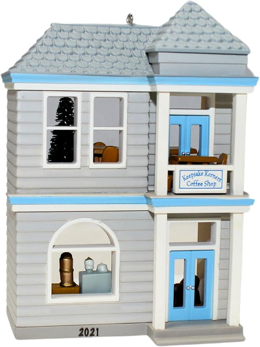 Hallmark Keepsake Christmas Ornament, Year Dated 2021, Nostalgic Houses and Shops Keepsake Korners Coffee Shop Multi-Color 2199QXR9215