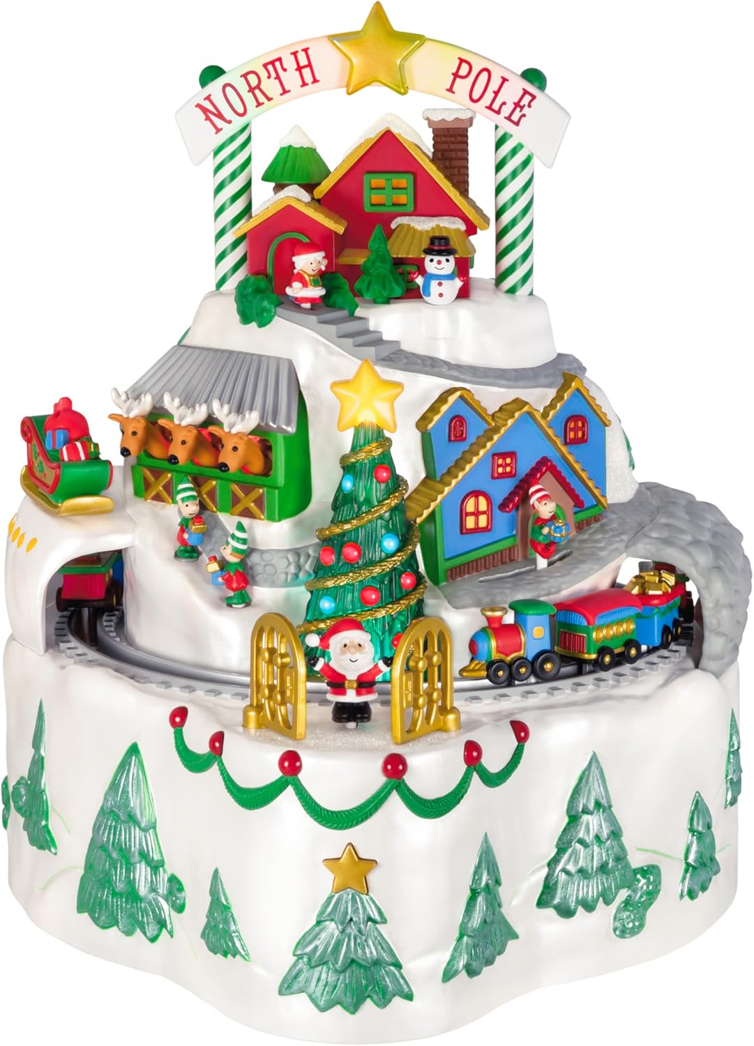 Hallmark Keepsake Christmas Tabletop Decoration, North Pole Village with Light, Sound and Motion, Santa Collectors Gifts