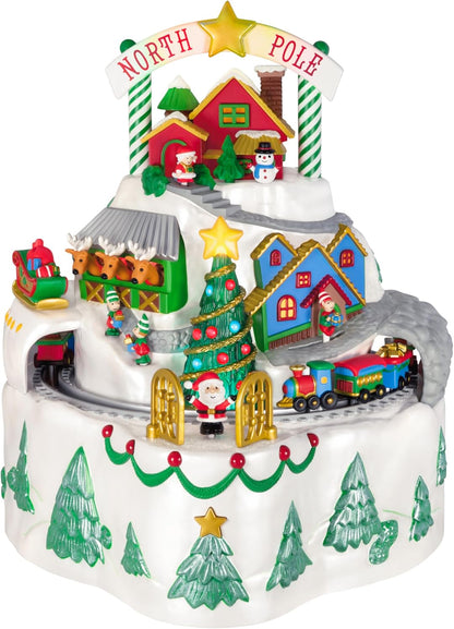Hallmark Keepsake Christmas Tabletop Decoration, North Pole Village with Light, Sound and Motion, Santa Collectors Gifts