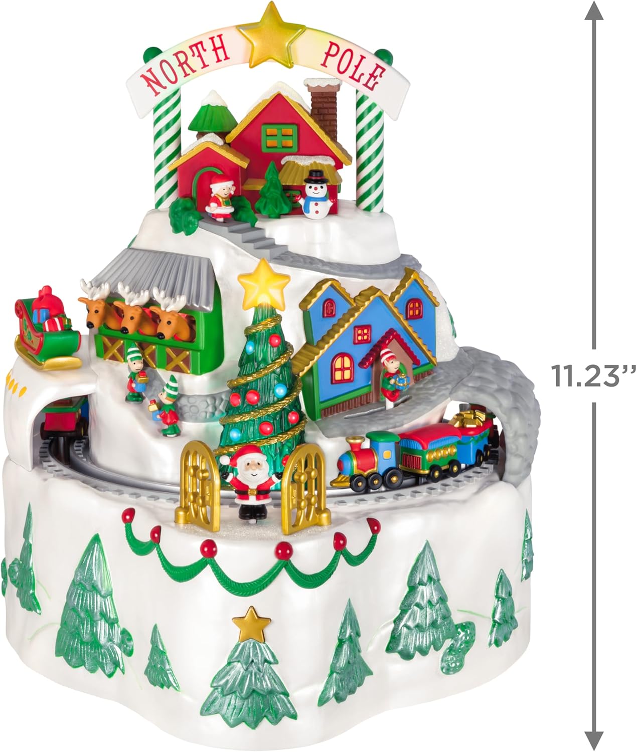 Hallmark Keepsake Christmas Tabletop Decoration, North Pole Village with Light, Sound and Motion, Santa Collectors Gifts
