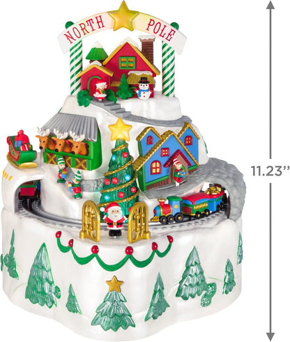 Hallmark Keepsake Christmas Tabletop Decoration, North Pole Village with Light, Sound and Motion, Santa Collectors Gifts
