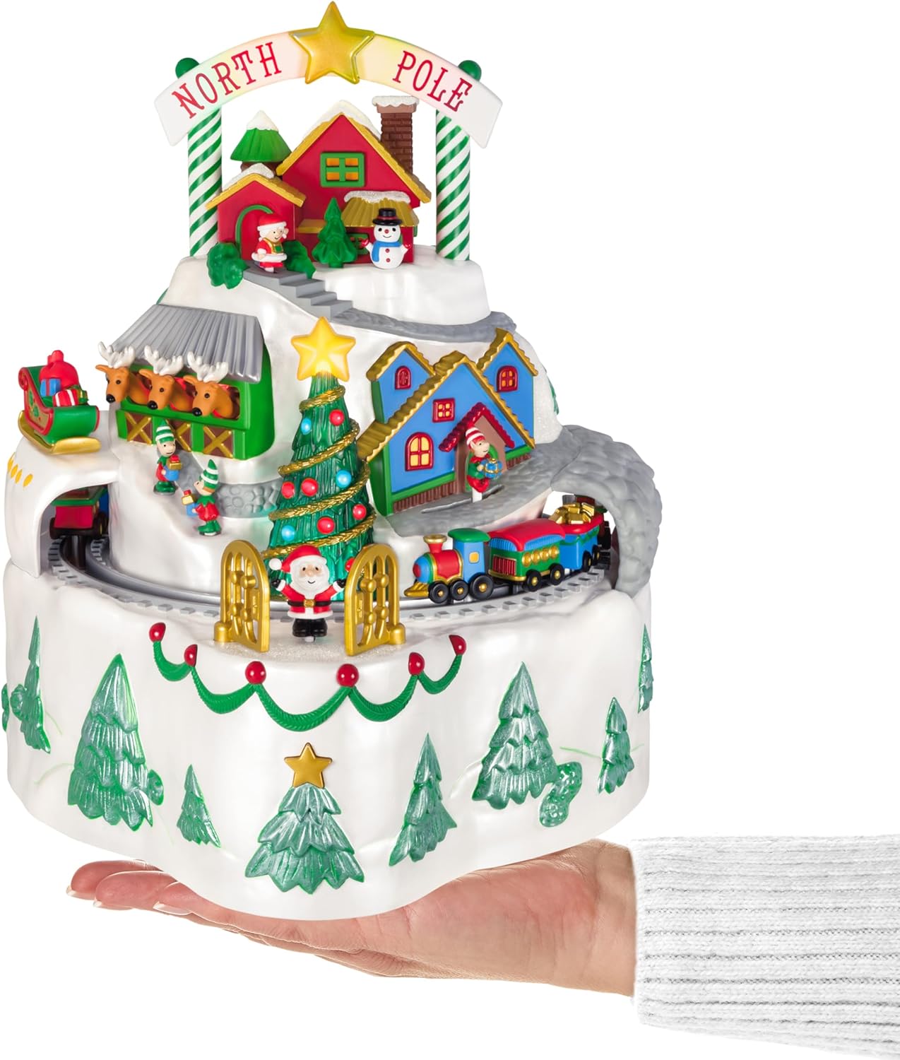 Hallmark Keepsake Christmas Tabletop Decoration, North Pole Village with Light, Sound and Motion, Santa Collectors Gifts