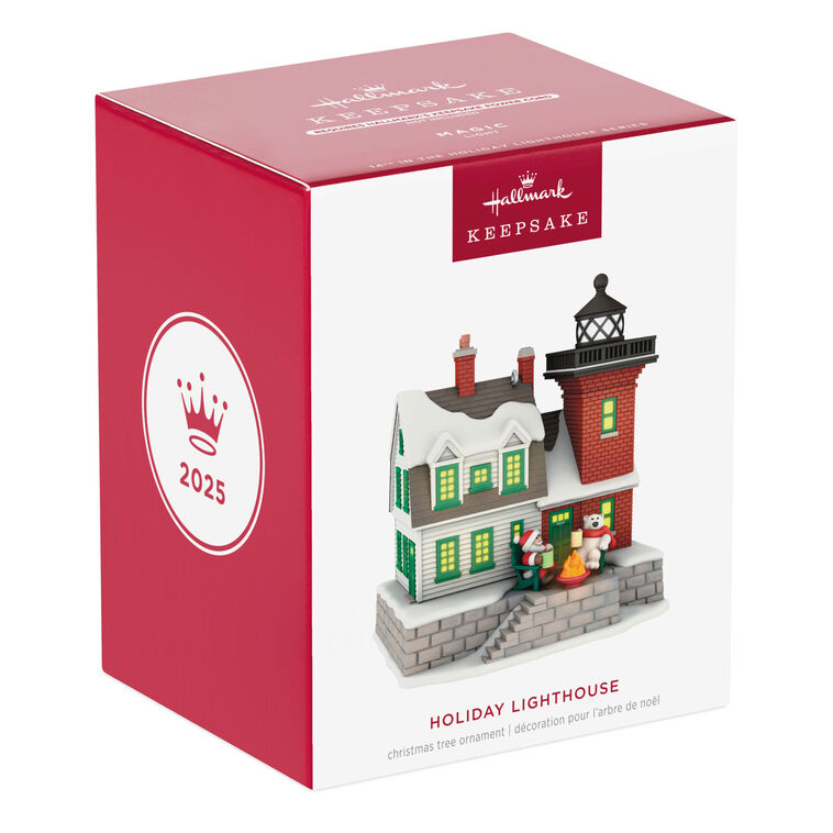 Hallmark Keepsake Christmas Ornament 2025, Holiday Lighthouse 2025 with Light, Gifts for Christmas Lovers - BCGiftMall