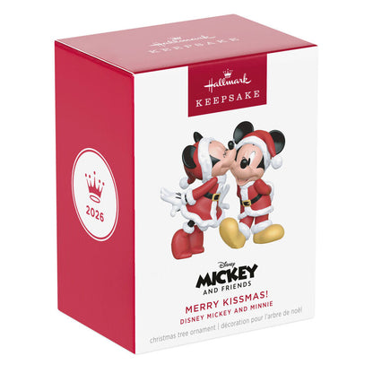 Hallmark 2026 Christmas Ornament Disney Mickey and Minnie Merry Kissmas