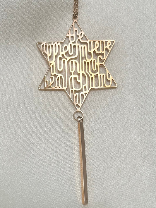 Beloved One® Star of David Long Necklace｜Rose Gold-Plated 72cm Long Chain