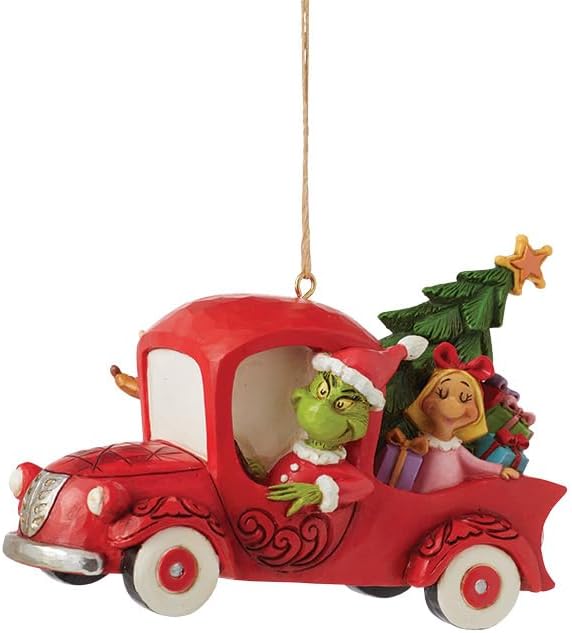 Enesco Jim Shore Dr. Seuss Grinch in Red Truck Ornament - BCGiftMall