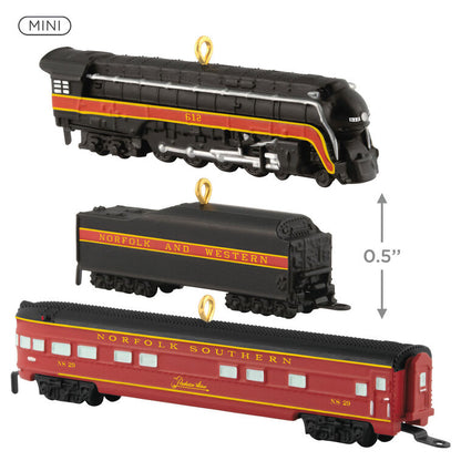 Hallmark Keepsake Mini Christmas Ornaments 2025, Lionel Norfolk and Western Passenger, Set of 3, Gifts for Train Lovers - BCGiftMall