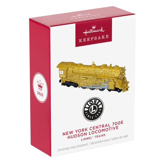 Hallmark 2025 Lionel® Trains New York Central 700E Hudson Locomotive Metallic Gold Metal Ornament Limited - BCGiftMall
