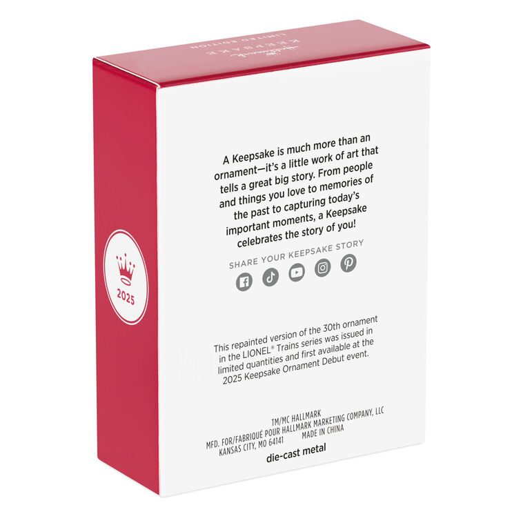 Hallmark 2025 Lionel® Trains New York Central 700E Hudson Locomotive Metallic Gold Metal Ornament Limited - BCGiftMall