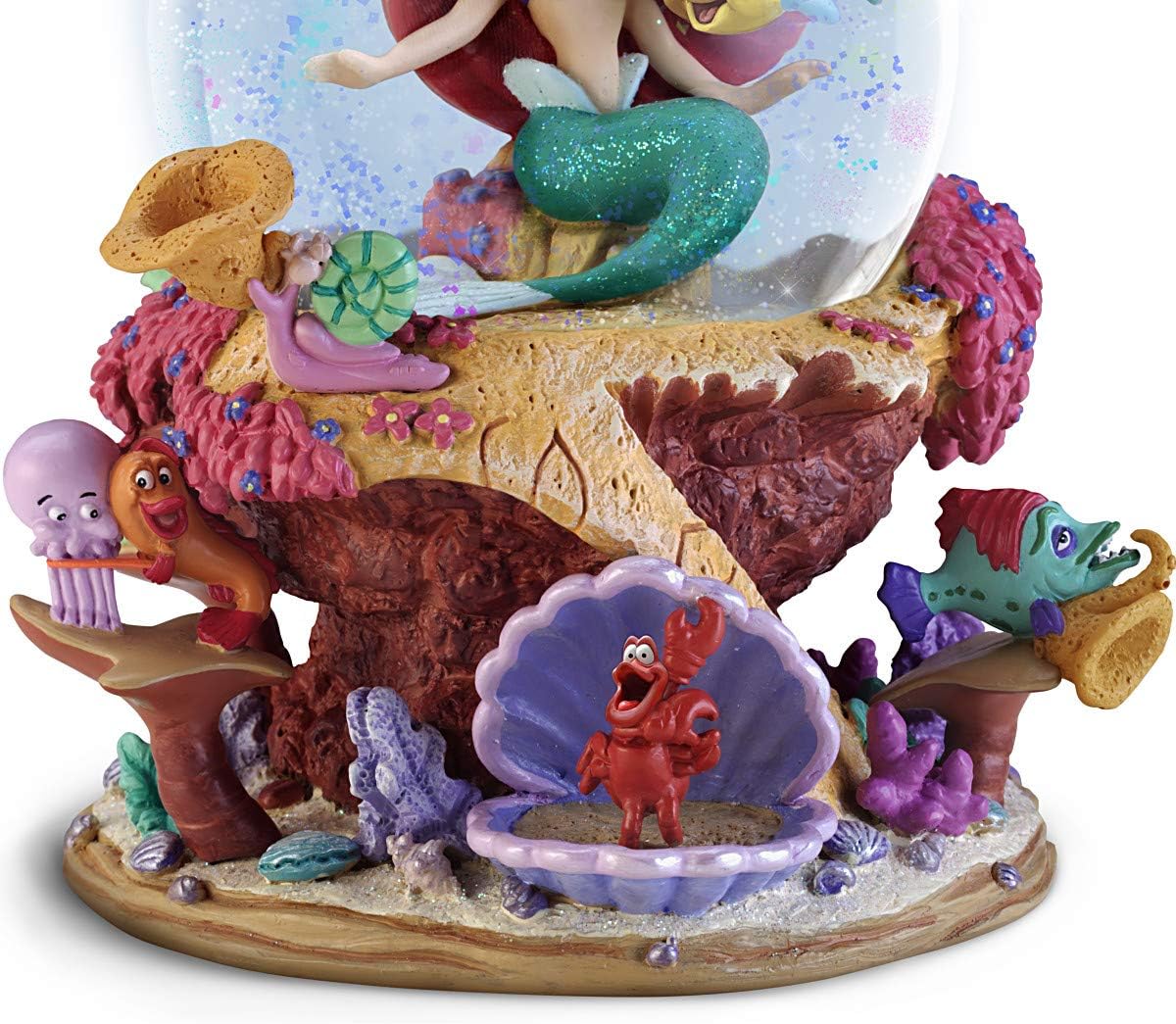 Disney The Little Mermaid Ariel and Flounder Musical Glitter Globe