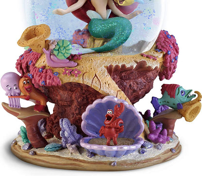 Disney The Little Mermaid Ariel and Flounder Musical Glitter Globe