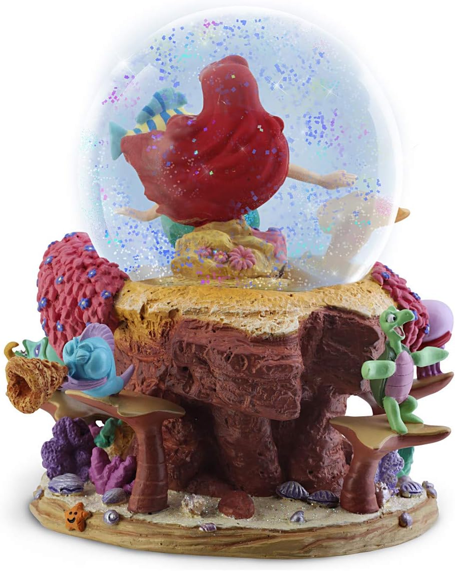 Disney The Little Mermaid Ariel and Flounder Musical Glitter Globe