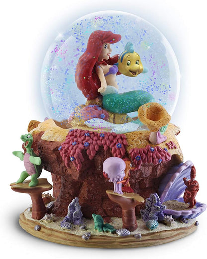 Disney The Little Mermaid Ariel and Flounder Musical Glitter Globe