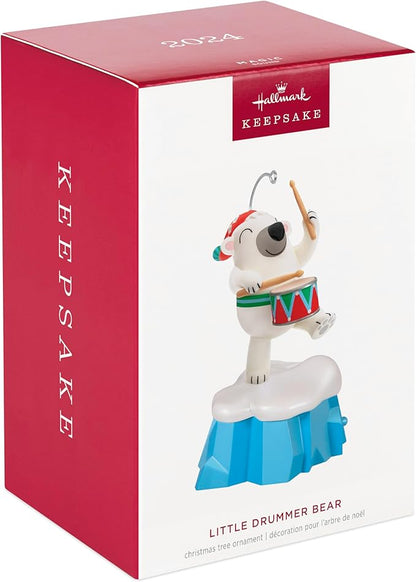 Hallmark Keepsake Christmas Ornament 2024, Little Drummer Bear Musical, Gifts for Musicians