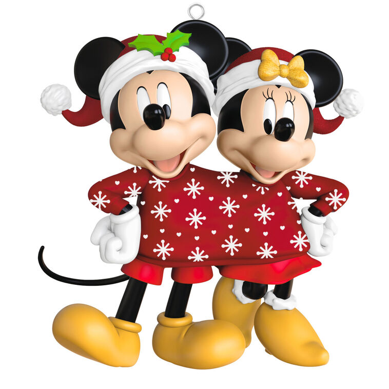 Hallmark Keepsake Christmas 2025 Disney Mickey and Minnie Sweater-Sharing Sweethearts Ornament
