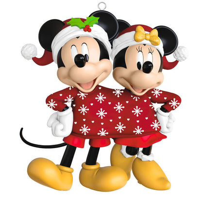 Hallmark Keepsake Christmas 2025 Disney Mickey and Minnie Sweater-Sharing Sweethearts Ornament