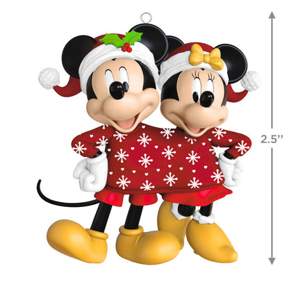 Hallmark Keepsake Christmas 2025 Disney Mickey and Minnie Sweater-Sharing Sweethearts Ornament
